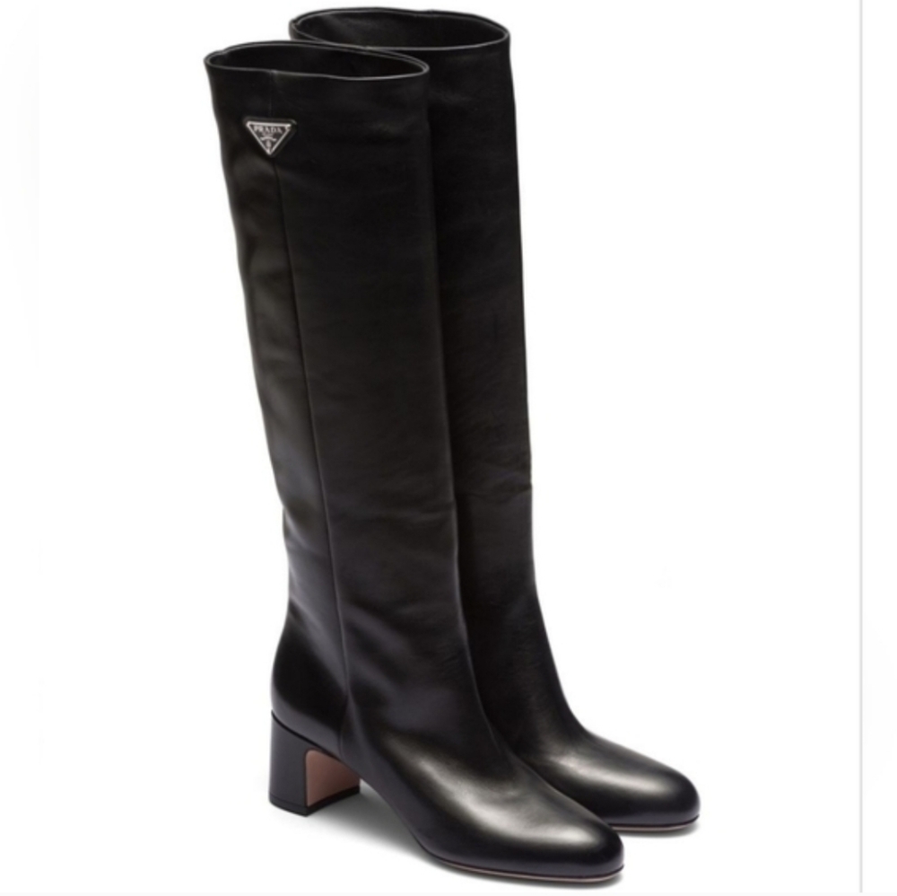EUC ✨PRADA✨ - Authentic Black Lambskin Leather Boots - Size 37 EU
